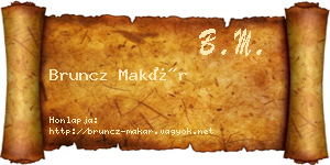 Bruncz Makár névjegykártya